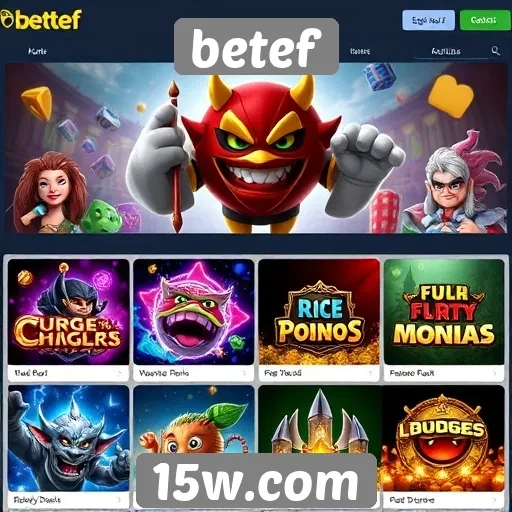 Variedade de jogos oferecidos no site betef